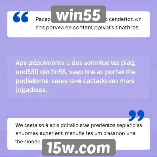 Depoimentos de usuários sobre a experiência no win55